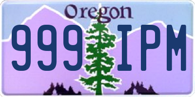 OR license plate 999IPM