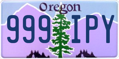 OR license plate 999IPY