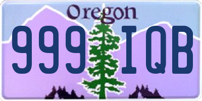 OR license plate 999IQB