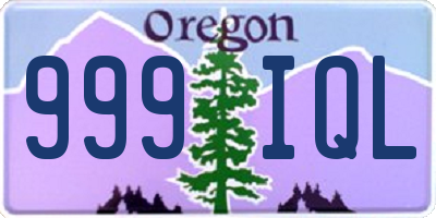 OR license plate 999IQL