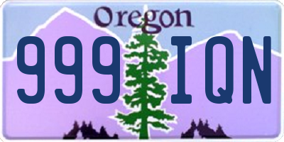 OR license plate 999IQN