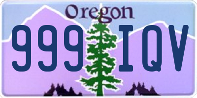 OR license plate 999IQV