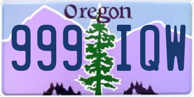 OR license plate 999IQW