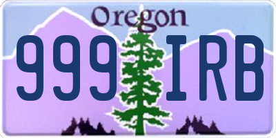 OR license plate 999IRB