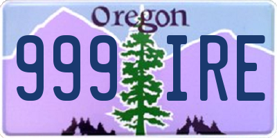 OR license plate 999IRE
