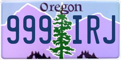 OR license plate 999IRJ