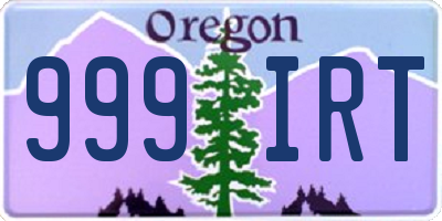 OR license plate 999IRT