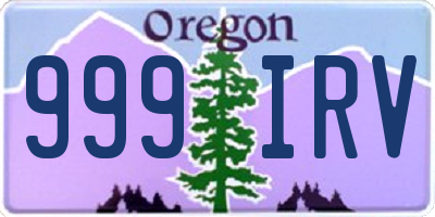 OR license plate 999IRV