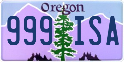 OR license plate 999ISA