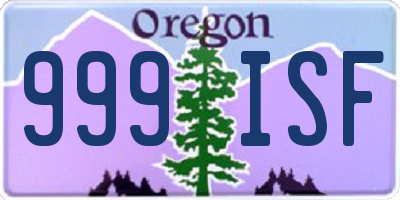 OR license plate 999ISF