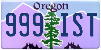 OR license plate 999IST