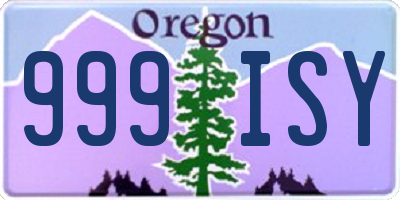 OR license plate 999ISY