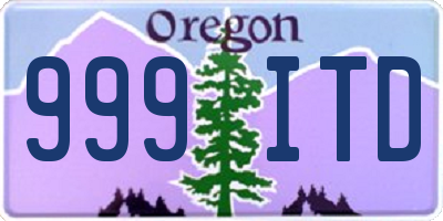 OR license plate 999ITD
