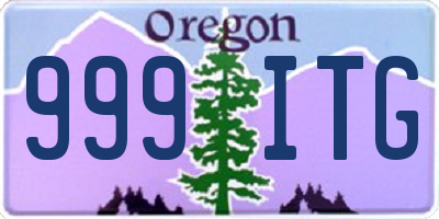 OR license plate 999ITG