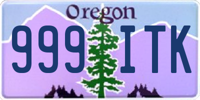 OR license plate 999ITK