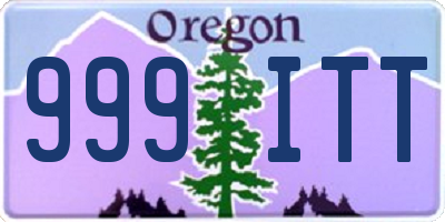 OR license plate 999ITT