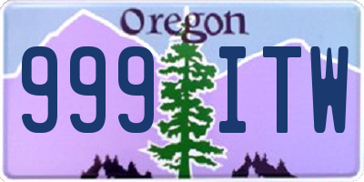 OR license plate 999ITW