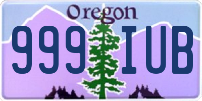 OR license plate 999IUB