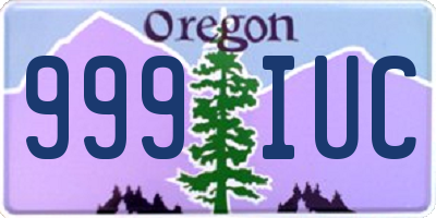 OR license plate 999IUC