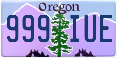 OR license plate 999IUE