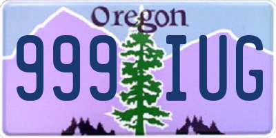 OR license plate 999IUG