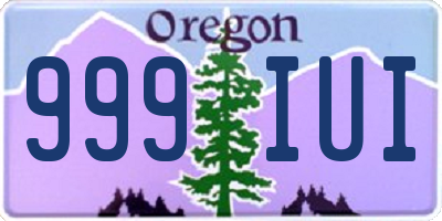 OR license plate 999IUI