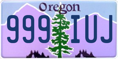 OR license plate 999IUJ