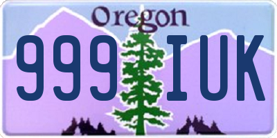 OR license plate 999IUK