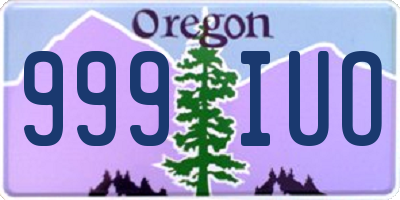 OR license plate 999IUO