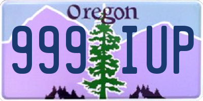 OR license plate 999IUP