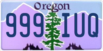 OR license plate 999IUQ