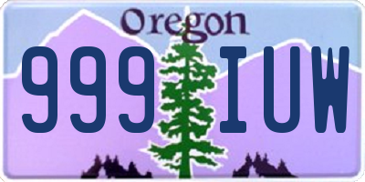 OR license plate 999IUW