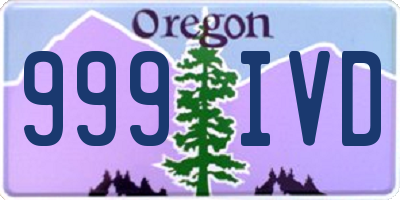 OR license plate 999IVD