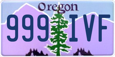 OR license plate 999IVF