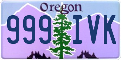 OR license plate 999IVK