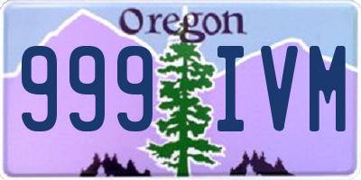 OR license plate 999IVM