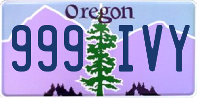 OR license plate 999IVY