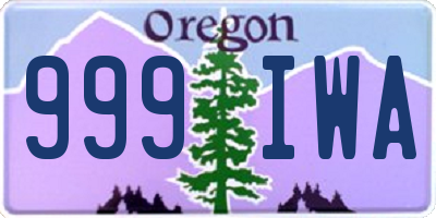 OR license plate 999IWA
