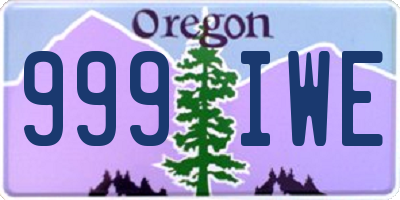 OR license plate 999IWE