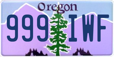 OR license plate 999IWF