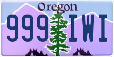 OR license plate 999IWI