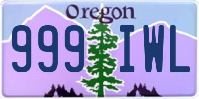 OR license plate 999IWL