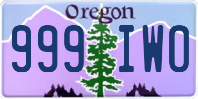 OR license plate 999IWO