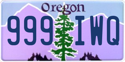 OR license plate 999IWQ