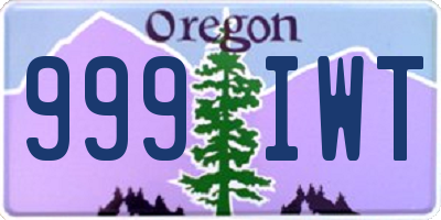 OR license plate 999IWT