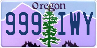 OR license plate 999IWY