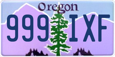 OR license plate 999IXF
