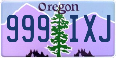 OR license plate 999IXJ
