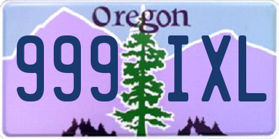 OR license plate 999IXL