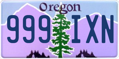 OR license plate 999IXN